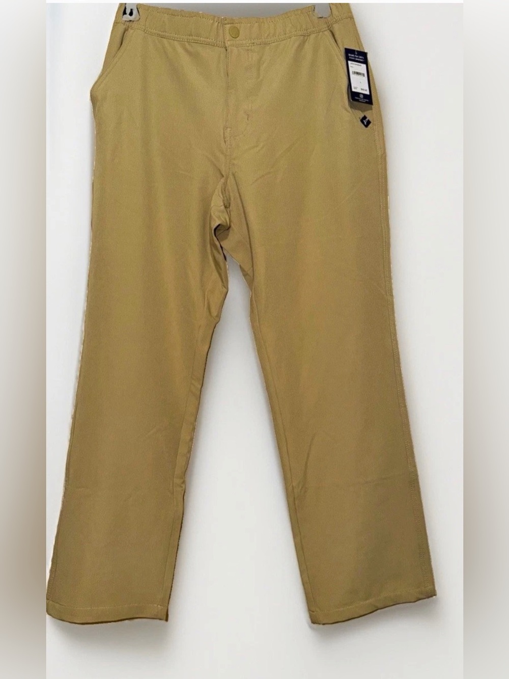 NWT Lands' End Men's Beige Twill Casual Pants Traditional Fit Straight Leg L